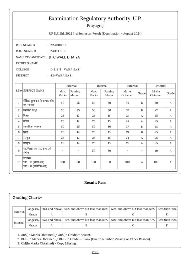 UP D.El.Ed 3rd Semester Syllabus