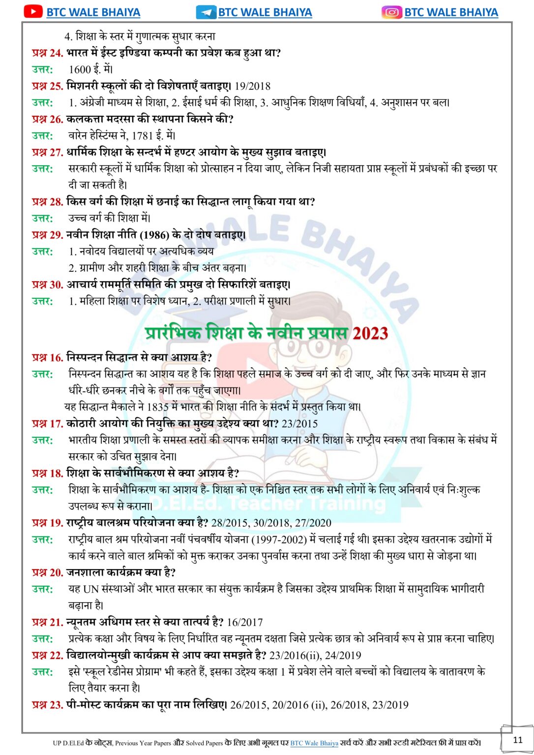 prarambhik shiksha ke naveen prayas Solved Paper