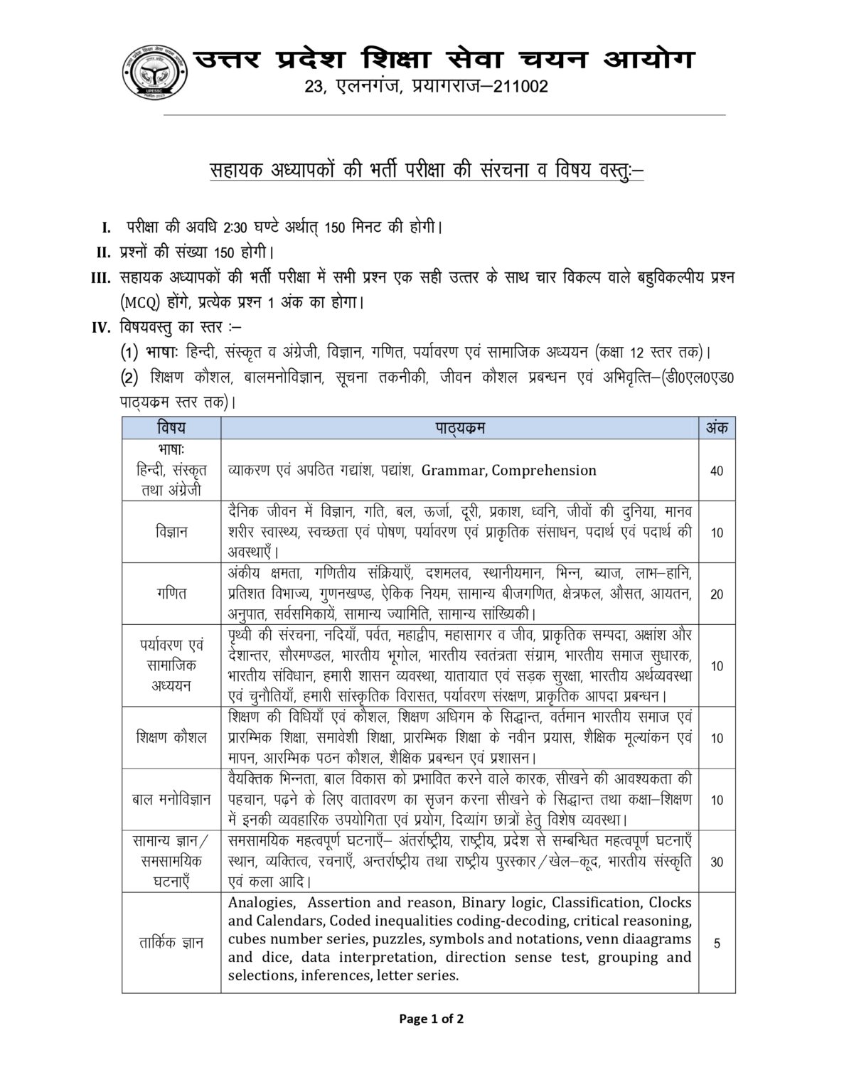 SUPERTET Syllabus
